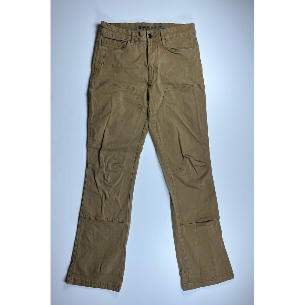 Redhead Ranch Mens 32x34 Ranch Fit Boot Cut Work Pants Brown Tan Double Front